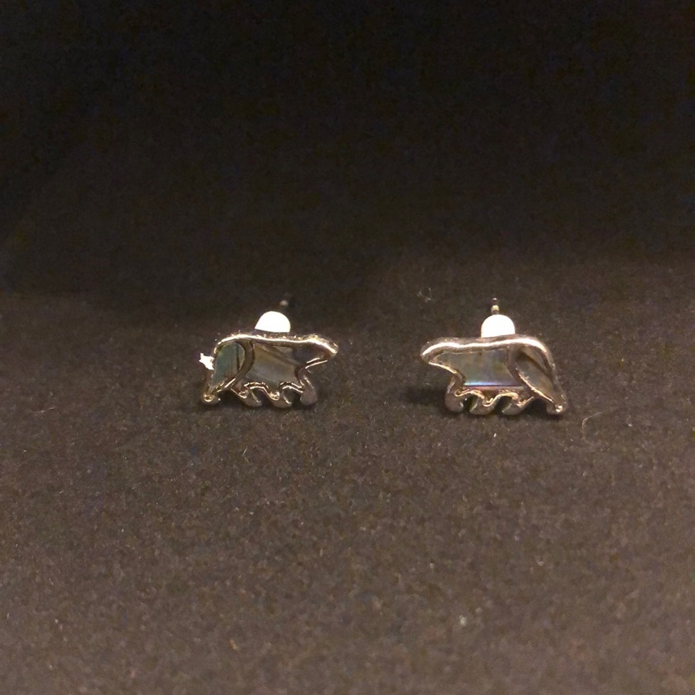 Mother of pearl bear earrings